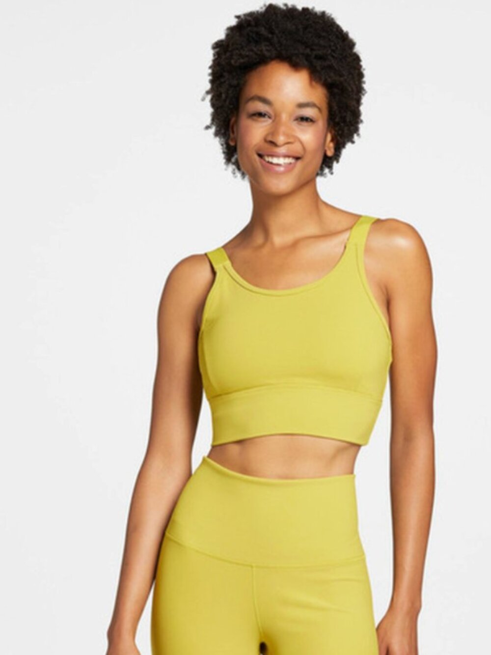 CALIA Women's S Activewear Made to Play Essential Ribbed Sports Bra Chartreuse